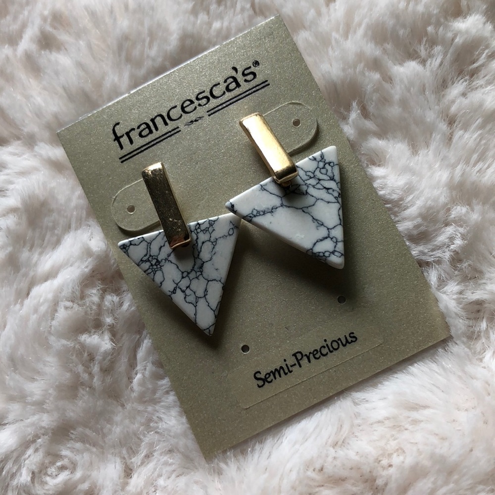 •Marbled Geometric Earrings•